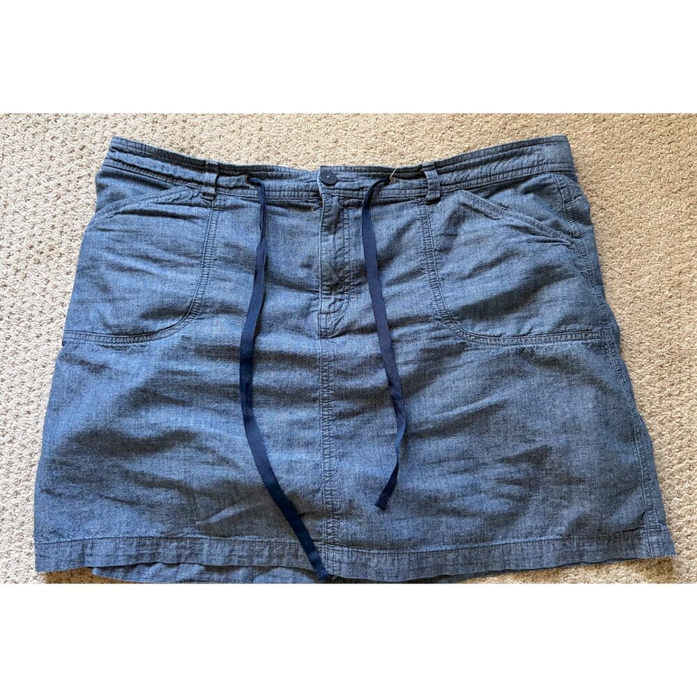 Jean Skort Tie Waist Pockets Plus Size 18 Comfy Casual Classic Preppy Sporty
